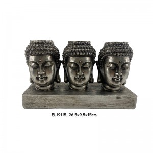 Resin Arts & Crafts Buddha-statuer med holdere for stearinlys