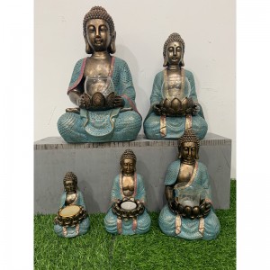 Resin Arts & Crafts Buddha styttur með kertum