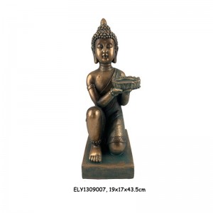 Resin Arts & Crafts Բուդդայի արձանները մոմերի համար պահողներով