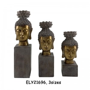 Resin Arts & Crafts Buddha Statues With Holders For Candles