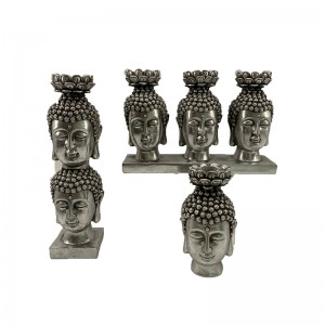Resin Arts & Crafts Buddha-statuer med holdere til stearinlys