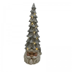 Šarmantna drvce Djeda Mraza od glinenih vlakana sa svjetlima, Božićni ukras za dom