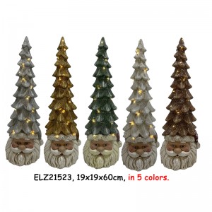 魅力的な粘土繊維のサンタのツリー ライト付き ホームデコレーション クリスマスデコレーション
