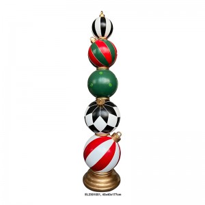 Resin Art & Craft New design 69.7inch Christmas Balls Finial Decoration