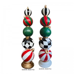 Resin Art & Craft ការរចនាថ្មី 69.7inch Christmas Balls ការតុបតែងចុងក្រោយ