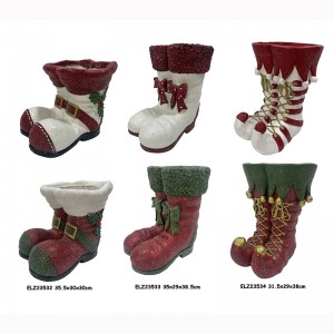 Arti e mestieri in resina Stivali da Babbo Natale Stivali da clown Pattini Vaso da fiori decorativo