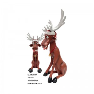 Sveķu Māksla un amatniecība Smieklīgi grimacing Ziemassvētkos ziemeļbrieža statuja