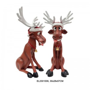 Смола Arts & Craft Коледна статуя на северен елен със забавна гримаса с изплезен език