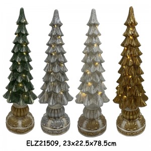 Árboles de Navidad de fibra de arcilla con luces Decoración del hogar Decoración estacional
