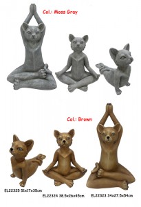 Fiber Clay MGO arina Yoga Animalien Lorategiko estatuak