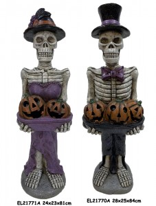 Zokongoletsera za Resin Arts & Craft Halloween Skeleton