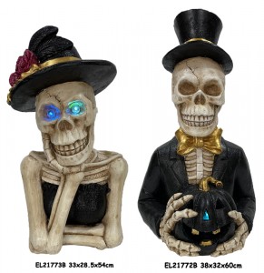 Resina Arts & Craft Decoración de esqueleto de Halloween