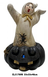 I-Resin Arts & Craft Halloween Ghost Pumpkin imihlobiso
