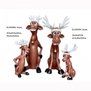 Resina Arts & Craft Divertente smorfia che tira fuori la lingua Statua di renna di Natale