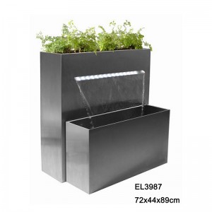 Stainless Steel Fountain Rectangle Planter Waterfall Cascade Water Features
