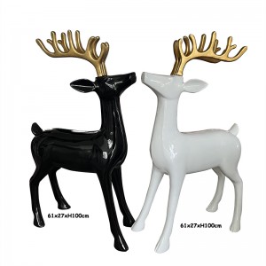 Resin Arts & Craft Christmas Abstract Reindeer Combination Statues