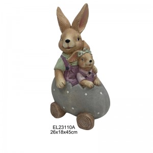 Easter Egg and Carrot Vehicle Rabbit Figurines Spring Home and Garden Decoration Daily Decor