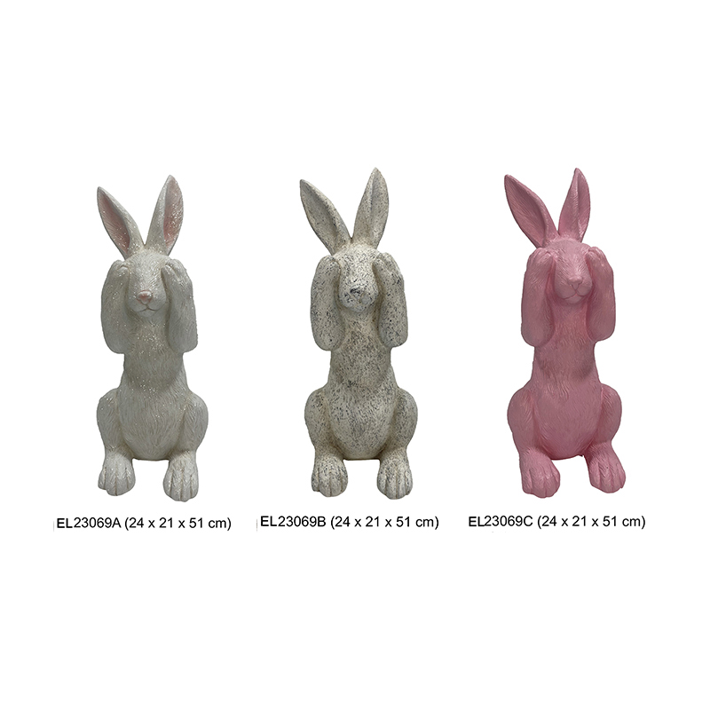 Easter See No Rabbit Statues Spring Home and Garden Decoration Cute Rabbit (1)