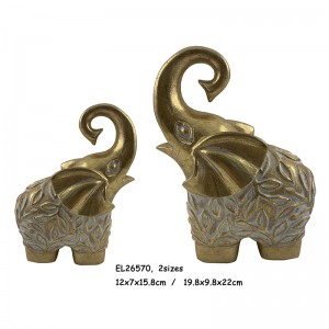 Resin Handmade Crafts Tabletop Elephant figurines Candle Holders