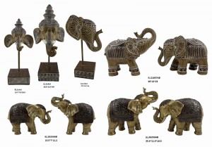 Ručně vyráběné výrobky z pryskyřice Stolní figurky slonů Svícny
