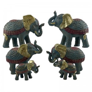 Resin Handmade Crafts Tabletop Elephant figurines Candle Holders