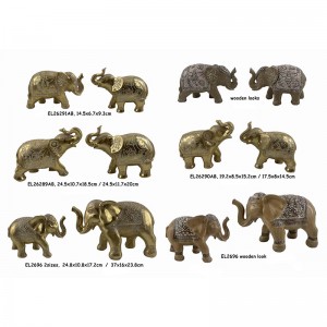 Artigianato artigianale in resina Figurine di elefanti da tavola Portacandele