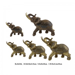 Artigianato artigianale in resina Figurine di elefanti da tavola Portacandele