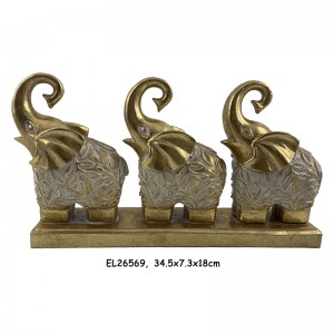 Portacandele da tavolo con figurine di elefanti da tavolo artigianali in resina