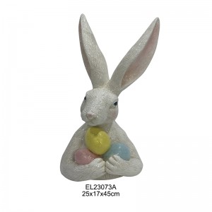 Estatuetas de coelho encantadoras seguram ovos de páscoa coelho seguram cenouras coelho engraçado decoram casa e jardim
