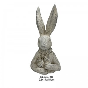 Enchanting Rabbit Figurines Hold Easter Eggs Rabbit Hold Carrots Funny Bunny Decorate Home and Garden