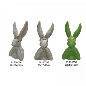 Czarujące figurki królików trzymają pisanki Królik trzyma marchewki Zabawny króliczek Udekoruj dom i ogród