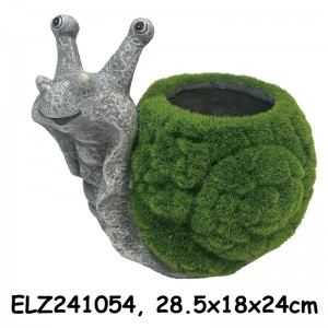 Enhance Your Garden with Whimsical Grass-Flocked Solar Snail Statues Outdoor Decoration