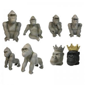 Fiber Clay MGO könnyű súlyú kerti gorilla szobrok