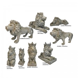 Esculturas leves de jardim de leões de argila de fibra Mgo