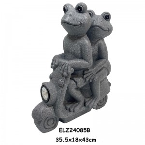 IFayibha yodongwe lweSolar-Powered Playful Frog Statues For Garden Patio Indoor Decor