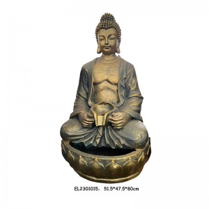 Fiber Resin Udendørs Buddha Dekor Have Vand Feature