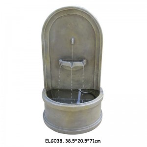 Fiber Resin Round Can Outdoor Fountain Water Feature