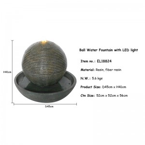 Fiber Resin Sphere Style Garden Fountains Water Features