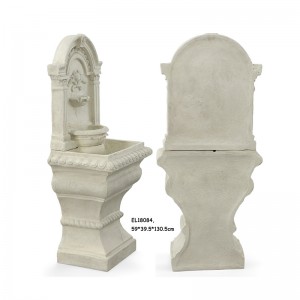 Fiber Resin Square Leaned Wall Fountain Water Feature