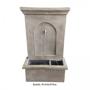 Fiber Resin Square Leaned Wall Fountain Water Feature