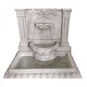 Serat résin Square Leaned Tembok Fountain Fitur Cai