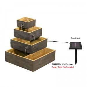 Fiber Resin Square Multi-Tiers Fountains Water Features