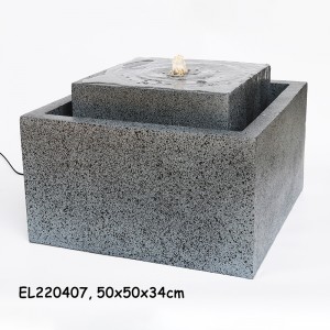 Fiber Resin Square Style Fountain Water Feature ပါ။