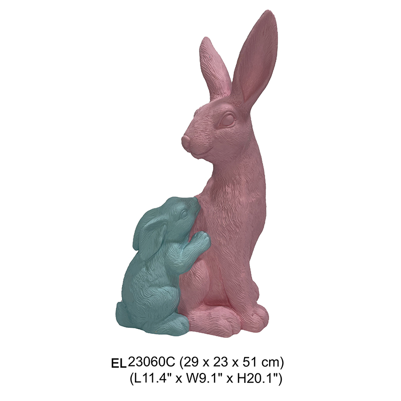 Fiber clay Mother and Child Rabbit Statue Garden Decor Easter Bunny Outdoor and Indoor Featured Image