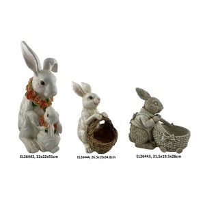Hortus Ornamenta Paschae Bunnies Rabbit Figurine Indoor and Outdoor Decoration
