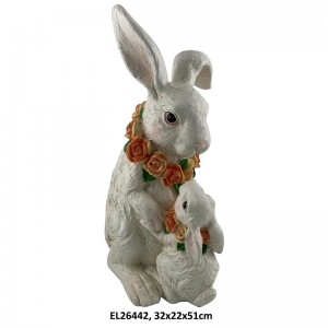 Nā mea hoʻonani kīhāpai Easter Bunnies Rabbit Figurine i loko a me waho