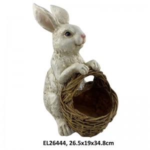 Ornamén taman Easter Bunnies Rabbit Figurine Jero na outdoor hiasan