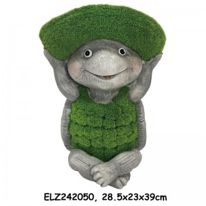 Grass-Flocked Solar Decor Figures Frog Turtle Snail Equipped With Solar-powered Eyes Garden Decoration Figures