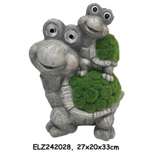 Сончеви фигури за декорација со трева Полжав од жаба желка опремена со очи на соларна енергија Фигури за декорација на градина