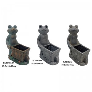 Рачно изработени жаби засадување статуи Жаби кои држат жардинери за декорација на домот и градината